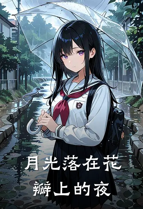 月光落在花瓣上的夜